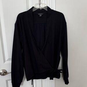 Athleta Black Wrap sweatshirt cardigan.